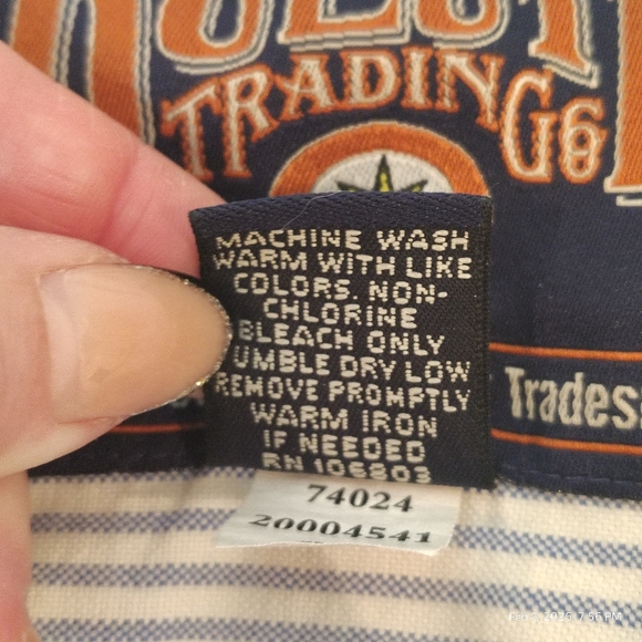 Duluth Trading Company XXL Button Up Mens Shirt Blue/White Striped 100% COTTON - Picture 3 of 6